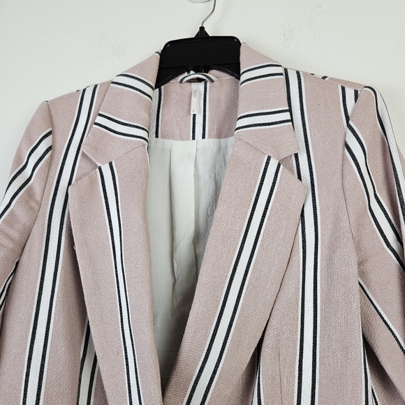 Free People Blazer with Pink and Black Stripes - Picture 6 of 10